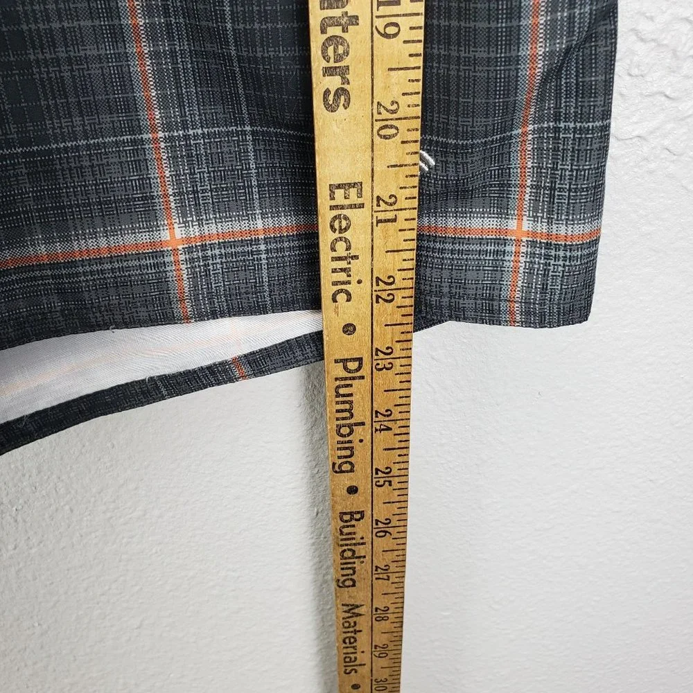 Columbia black/orange size 42 plaid short stretchy‎ swim Omni protection